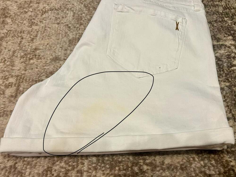 Vintage America Blues Floral Embroidered White Boho Denim Shorts Size 16/33 - Picture 5 of 5